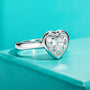 3CT Heart Cut D Color Moissanite Engagement Bezel Ring.