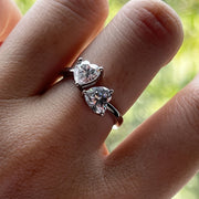 2 Carat D Color Heart Cut Moissanite Engagement Ring.