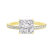 3CT VVS1 D Color Princess Cut Moissanite Engagement Ring | S925.