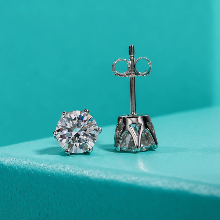 1ct D Color Moissanite Stud Earrings.