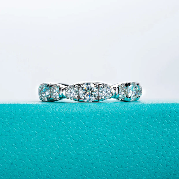 GK Moissanites 3mm/4mm D Color Moissanite Eternity Band Rings