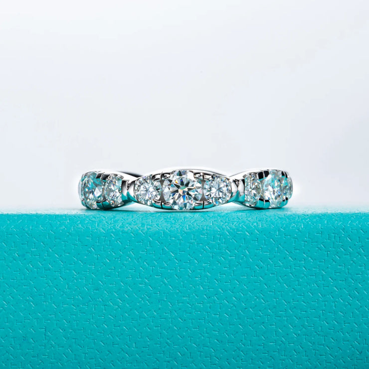 GK Moissanites 3mm/4mm D Color Moissanite Eternity Band Rings