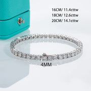 6.5mm 24-29cttw D Color Moissanite Diamond Tennis Bracelet.