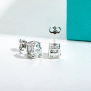 10K Gold Post Oval Cut Moissanite Stud Earrings.