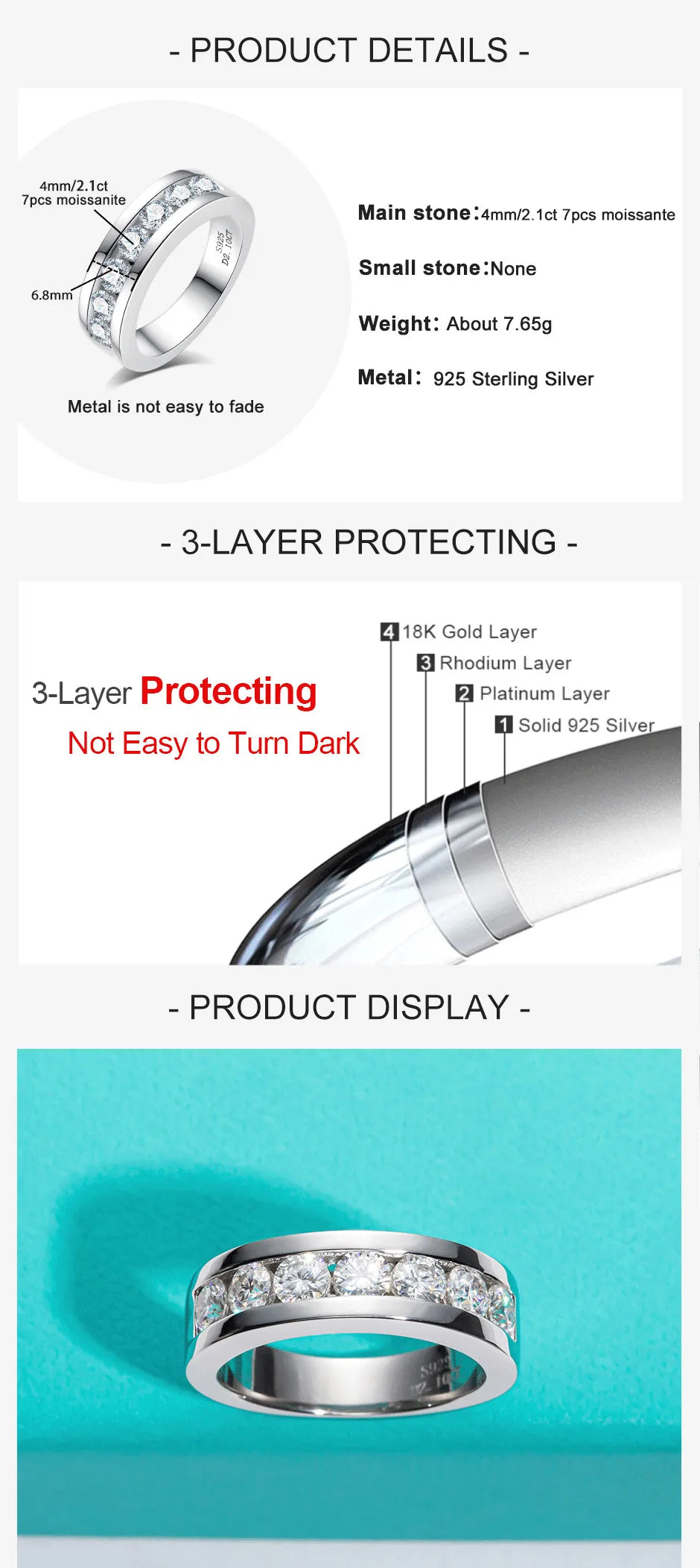 GK Moissanites 4mm Moissanite Wedding Band