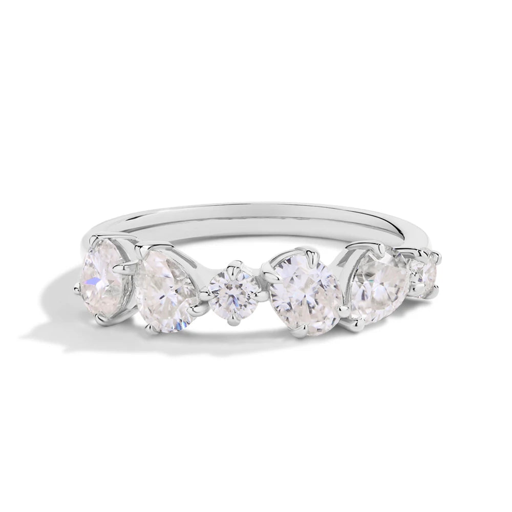 VVS1 Oval & Pear Cut Moissanite Ring