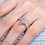 2.5CT Pear Cut D Color Moissanite Engagement Wedding Ring.