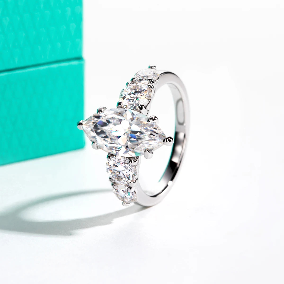 3 Carat Marquise Cut Moissanite Engagement Ring
