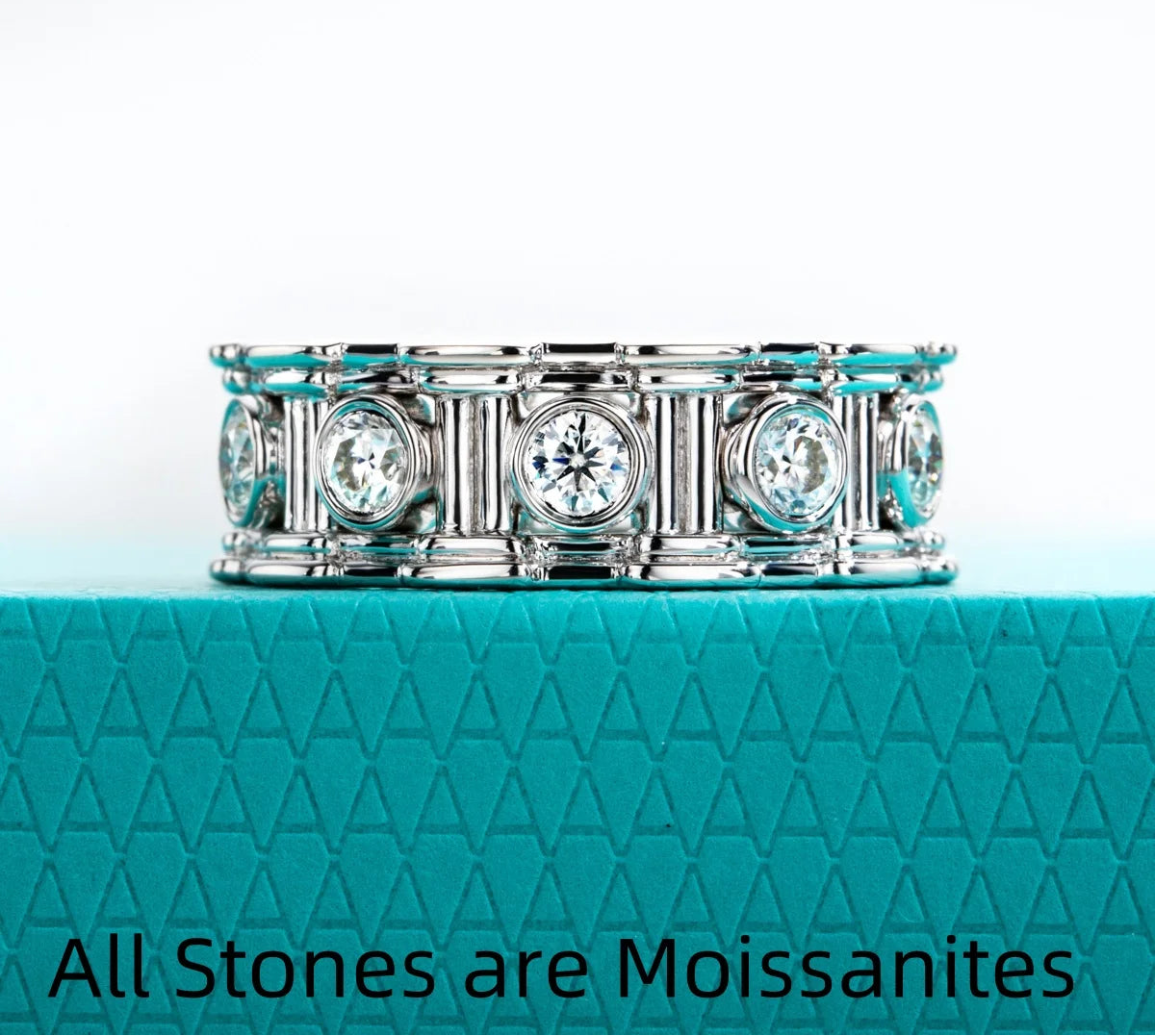 VVS1 D Color Moissanite Roman Column Retro Ring