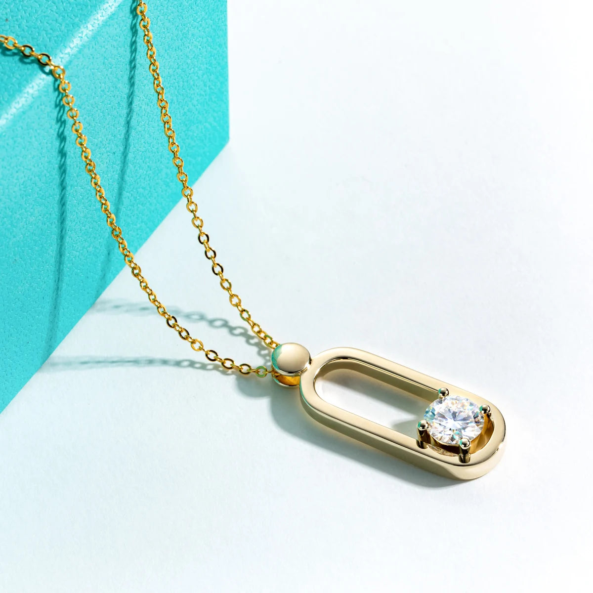 2ct D Color Moissanite Pin Necklace and Earrings Set.