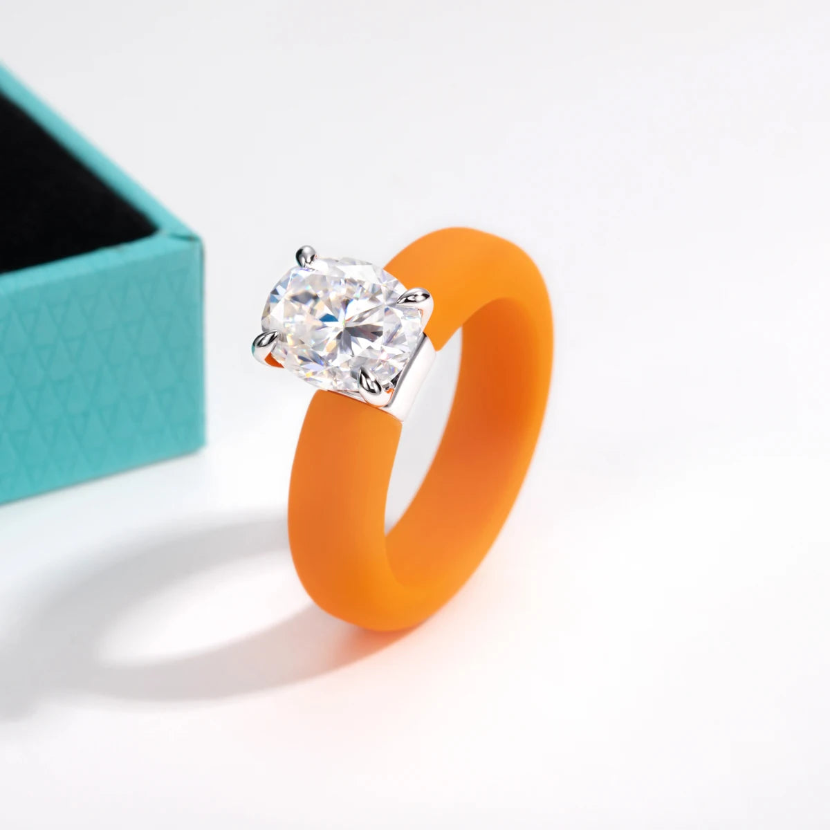3 CT Oval Cut Moissanite Silicone Ring