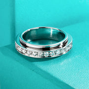 GK Moissanites Moissanite Spinner Eternity Band Rings