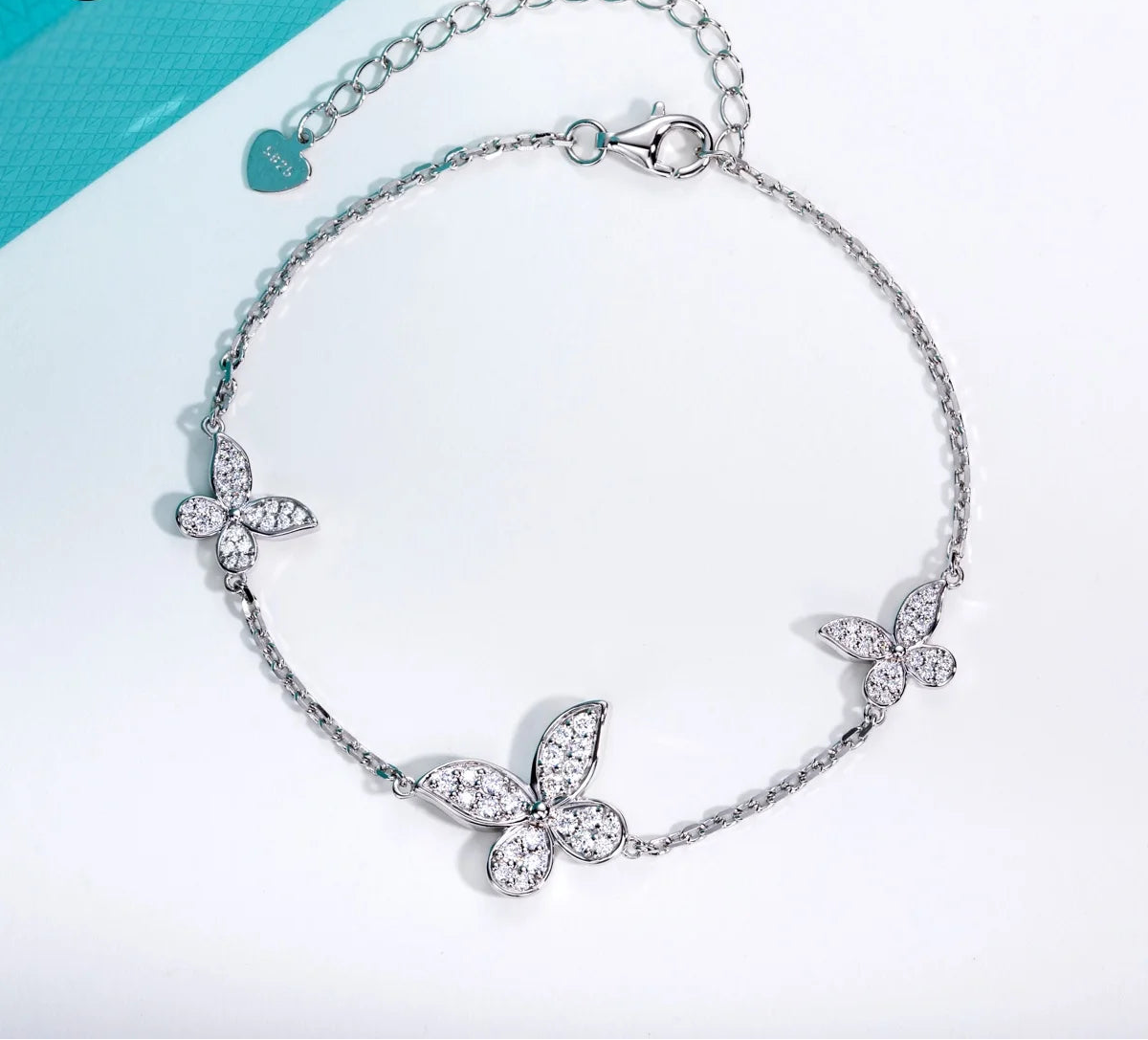 VVS1 D Color Butterfly Chain & Link Moissanite Bracelet