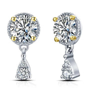 1 CT VVS1 Moissanite Stud Earrings | 925 Sterling Silver.