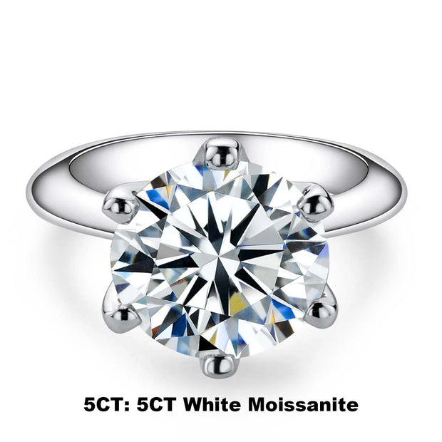 VVS1 Round Cut Solitaire Moissanite Engagement Ring