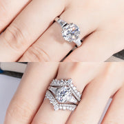 3.8 CTTW Oval Cut D Color Moissanite Engagement Ring.