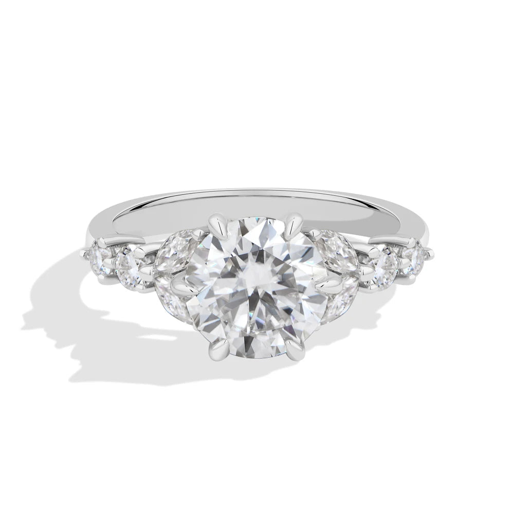 2.5 CT Round Cut Moissanite Classic Solitaire Ring