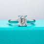 2 CT Emerald Cut Moissanite Engagement Ring | 925 Sterling Silver.