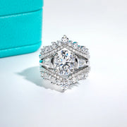 3.8 CTTW Oval Cut D Color Moissanite Engagement Ring.