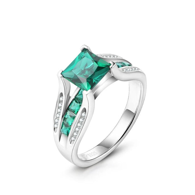 Emerald Cut Emerald Created Moissanite Gemstone.