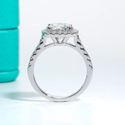 VV1 D Color 3 CT Round Cut Moissanite Halo Engagement Ring.