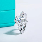 6 CTTW Pear D Color Moissanite Engagement Ring.