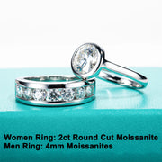 GK Moissanites D Color Moissanite Couple Rings