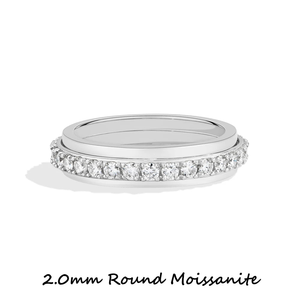 VVS1 Rotating Fidget Moissanite Ring