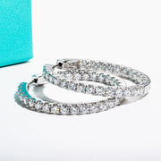 3mm 5.6cttw D Color Moissanite Big Hoop Earrings - 925 Sterling Silver Luxury Huggie Earrings for Women.