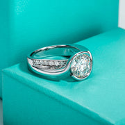 3 CT D Color Moissanite Ceramic Wedding Band.