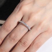 2 MM Round Cut Moissanite Wedding Band Ring