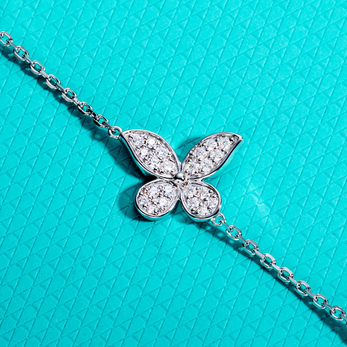 VVS1 D Color Butterfly Chain & Link Moissanite Bracelet