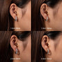 4mm 3cttw D Color Moissanite Huggie Hoop Earrings 925 Sterling Silver Luxury Huggie Earring For Women.