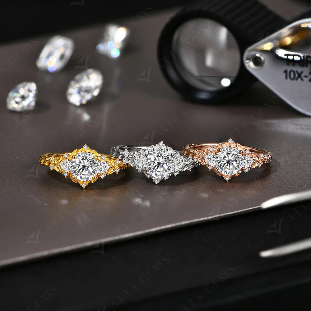 Four Leaf Clover Moissanite Ring