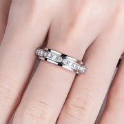 GK Moissanites Moissanite Spinner Eternity Band Rings