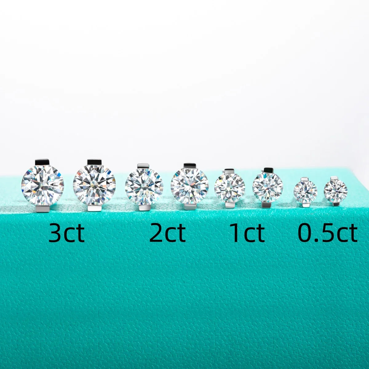 1CTTW - 6CTTW Round Cut Moissanites Stud Earrings