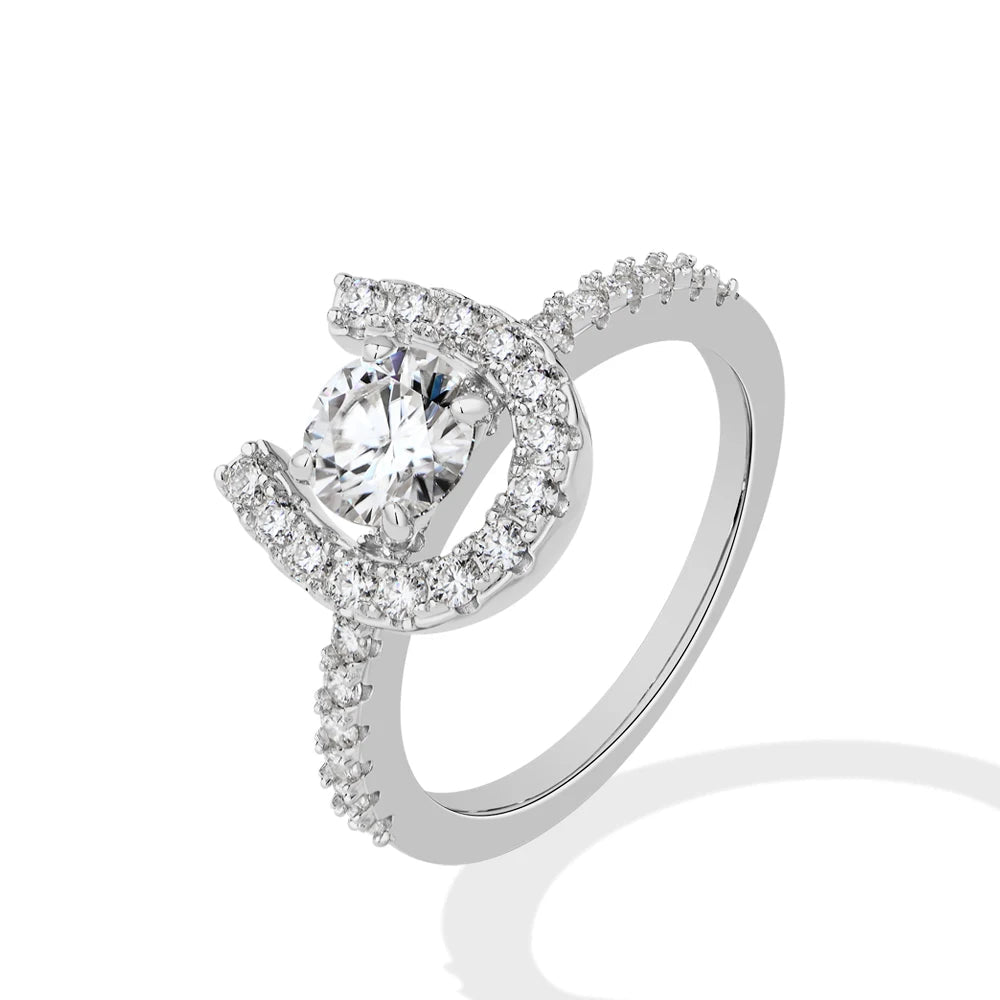 1.5 CTTW Round Cut Moissanite Ring