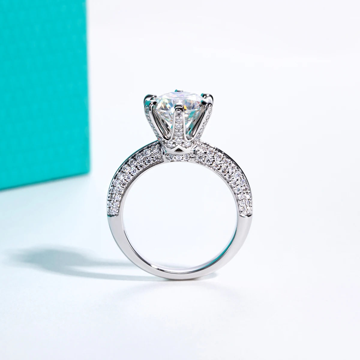3 CT Round Cut Moissanite Engagement Ring
