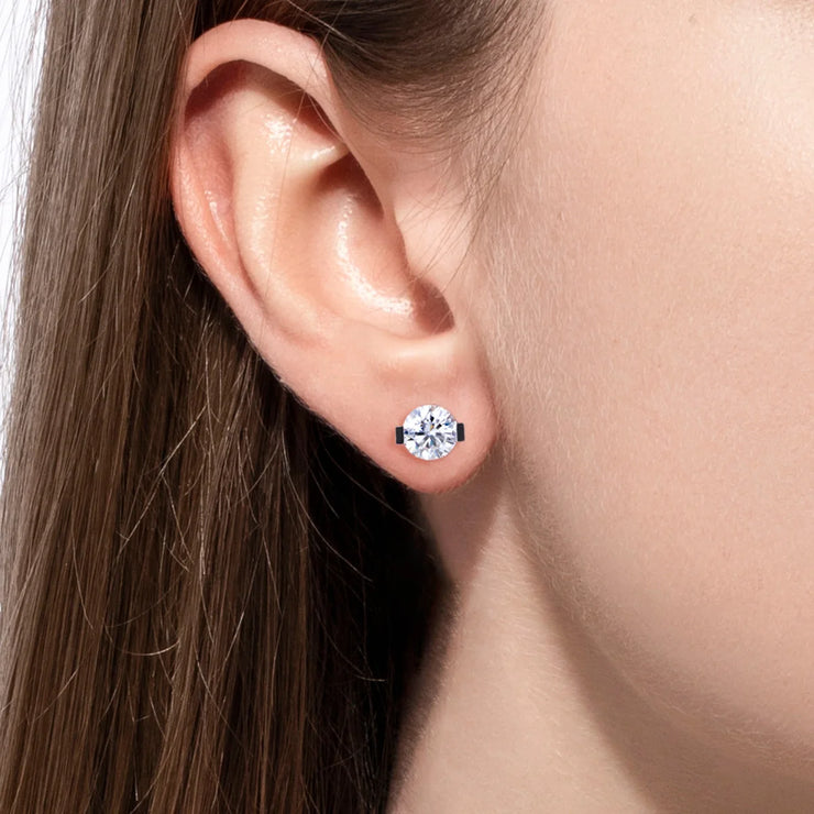 1CTTW - 6CTTW Round Cut Moissanites Stud Earrings