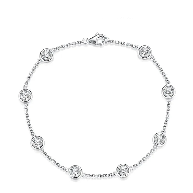 VVS1 D Color 4mm Brilliant Cut Moissanite Bracelet | S925.