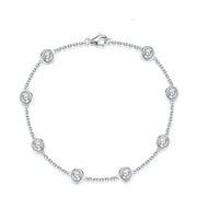 VVS1 D Color 4mm Brilliant Cut Moissanite Bracelet | S925.