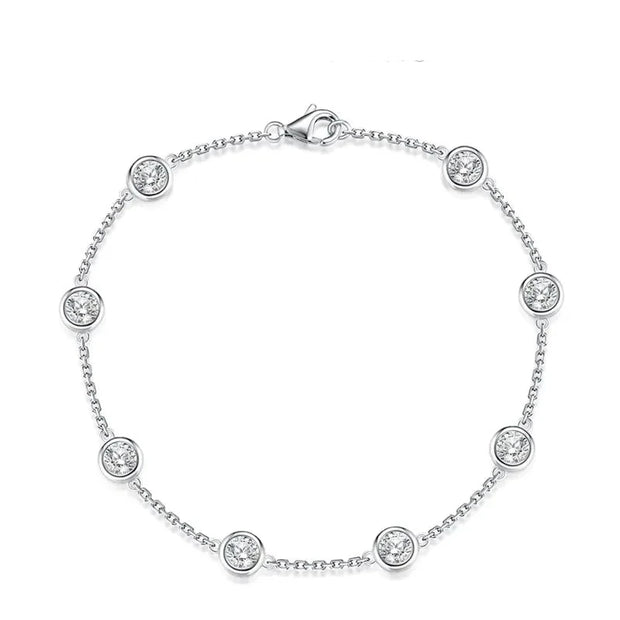 VVS1 D Color 4mm Brilliant Cut Moissanite Bracelet | S925.