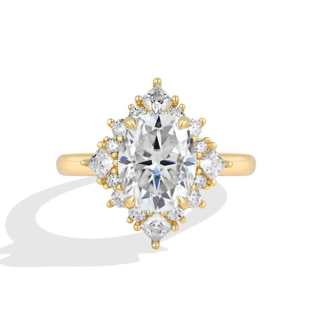 3 CT Snowflake Halo Moissanite Engagement Ring