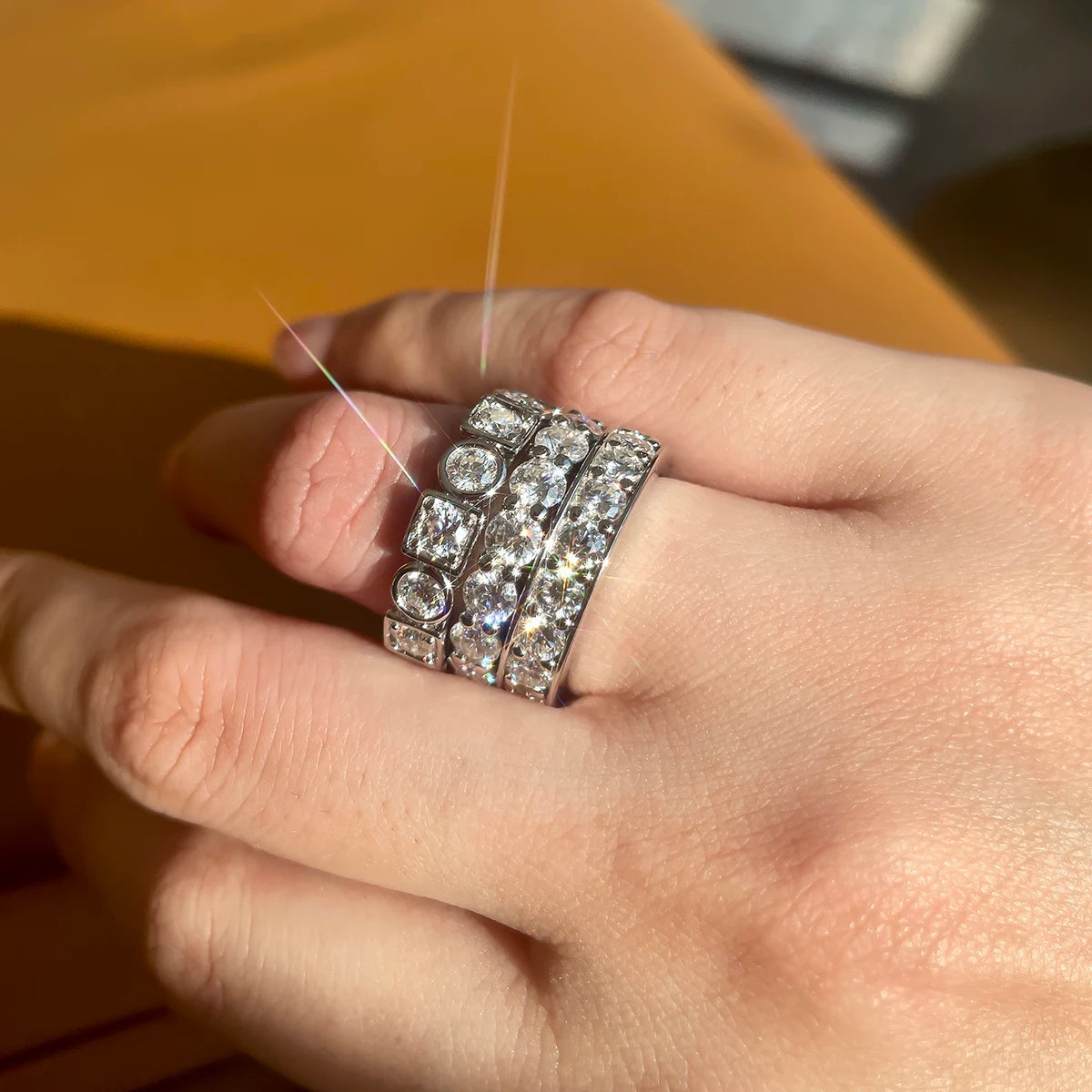 3.5 MM D Color Moissanite Eternity Band