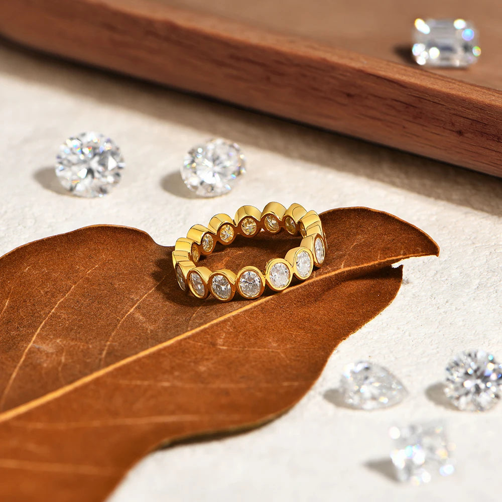 Oval Cut Moissanite Eternity Wedding Band
