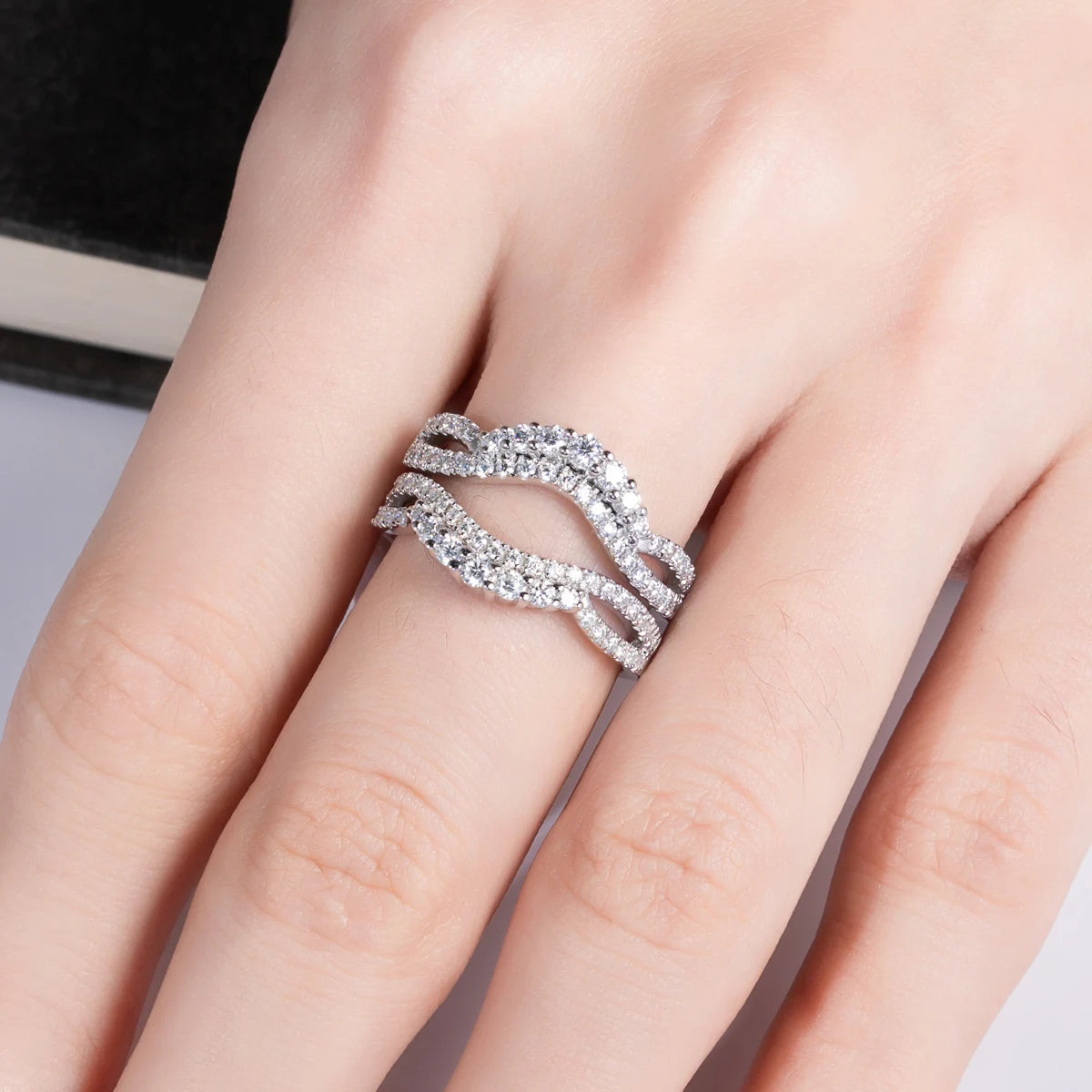 2.5 MM D Color Moissanite Wedding Eternity Band