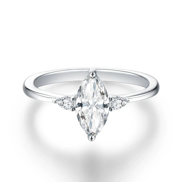 Marquise 1CT Moissanite Ring | 925 Sterling Silver.