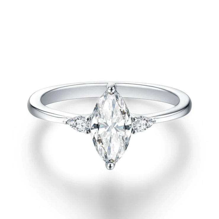 Marquise 1CT Moissanite Ring | 925 Sterling Silver.