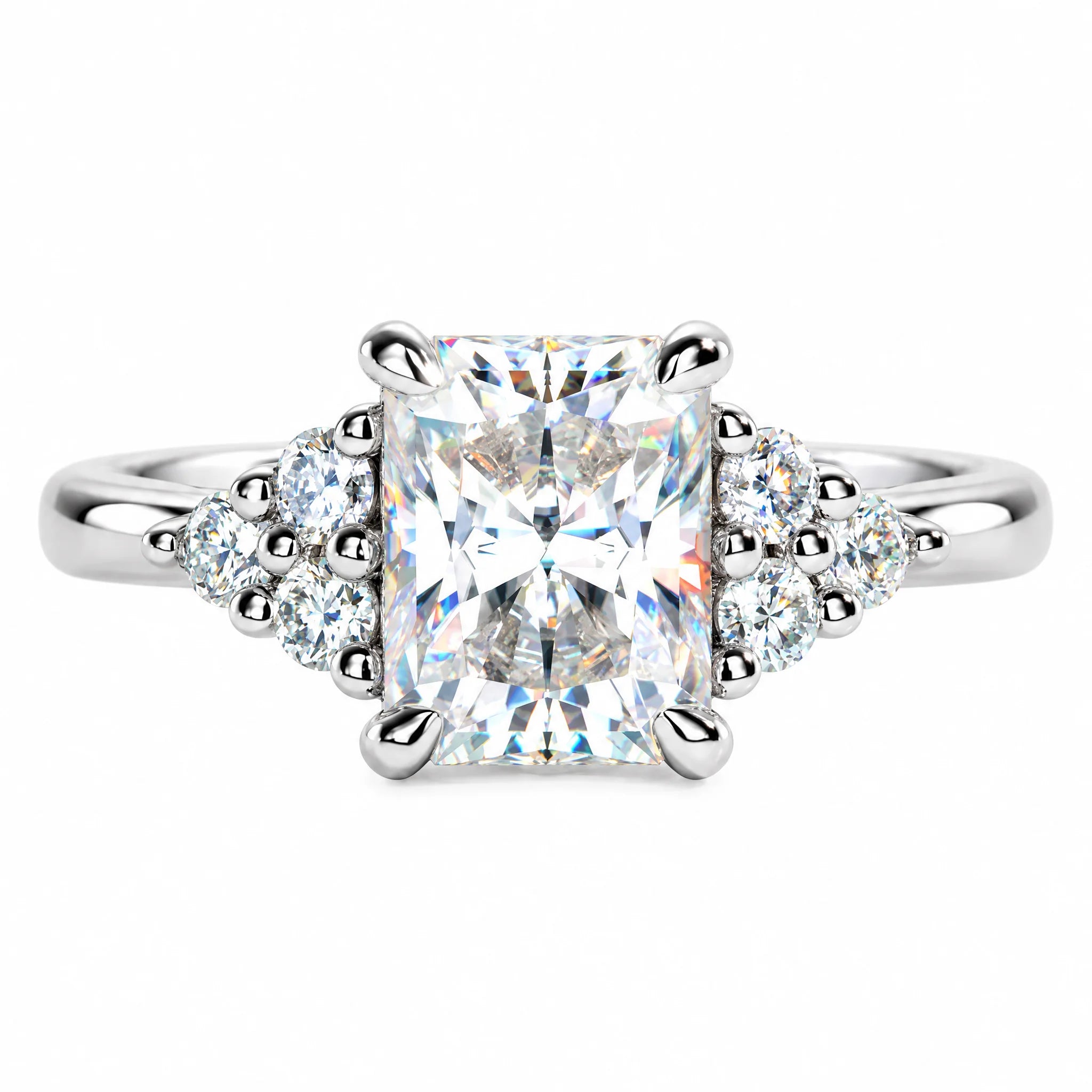 3 CT Radiant Cut Moissanite Engagement Ring